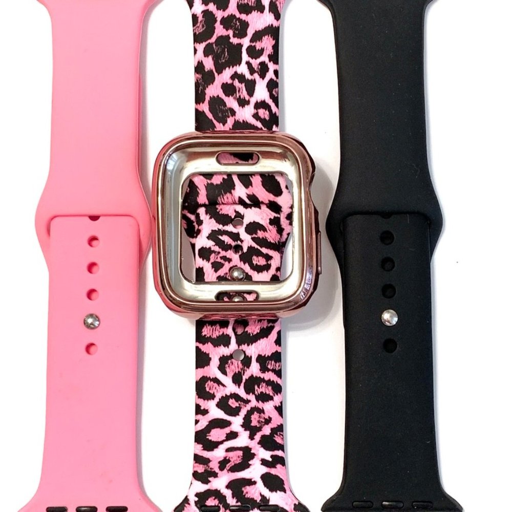 44mm 42mm 40mm 38mm Apple Watch band pink leopard